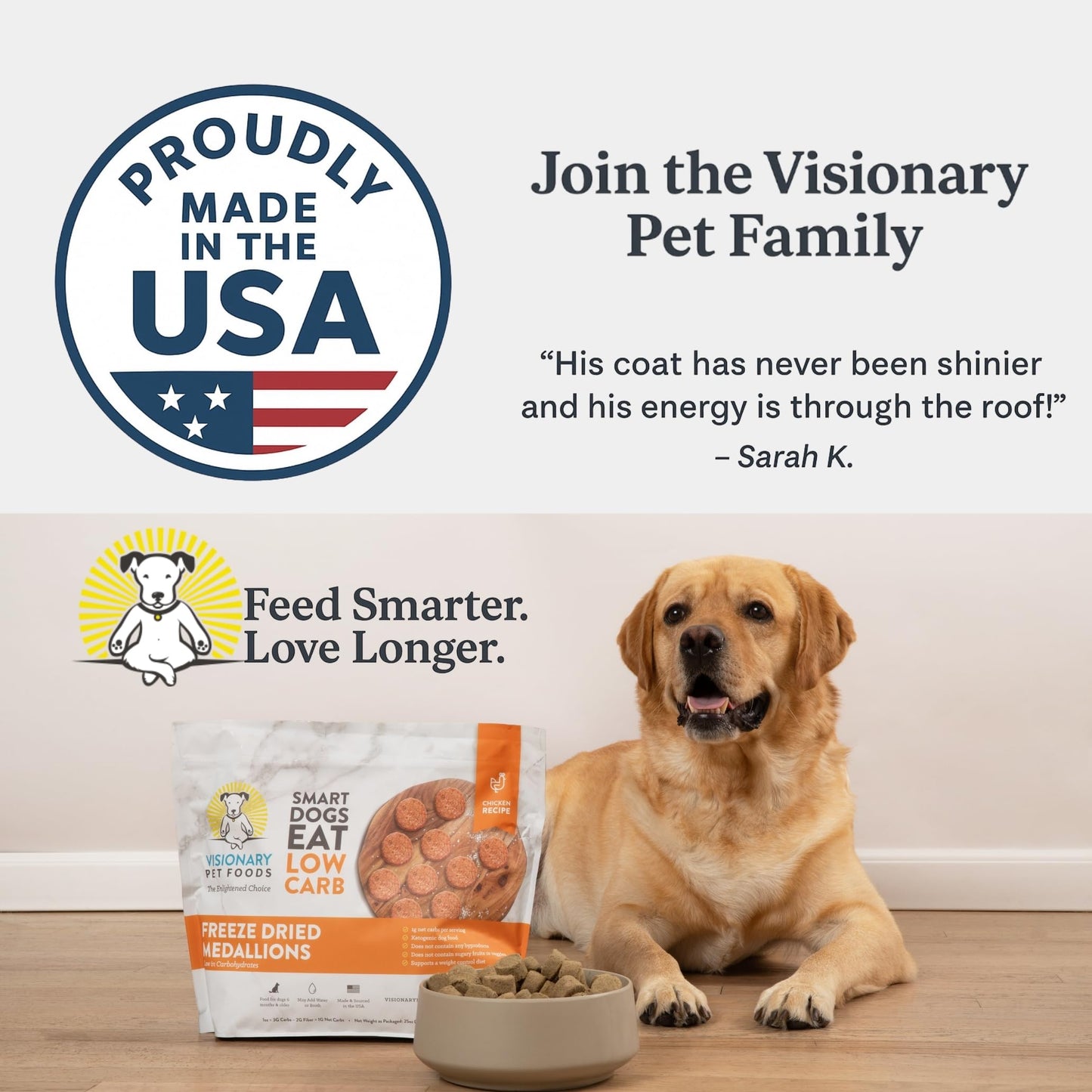 Freeze-Dried Chicken Dog Food – High-Protein, Grain-Free Keto Recipe | 25oz Bag